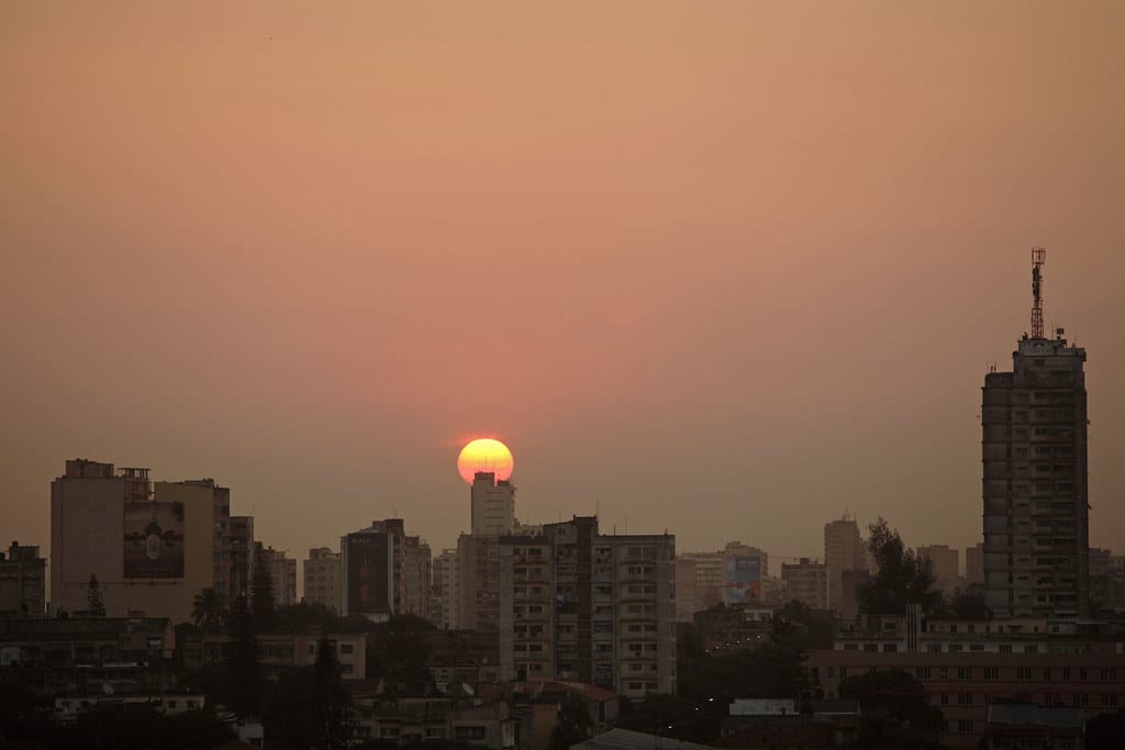 Maputo, Mozambique skyline at sunset